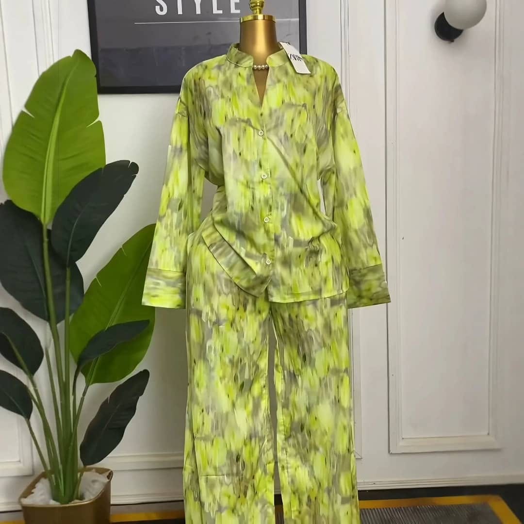 Ensemble Chic 2 Pièces - Marron & Vert